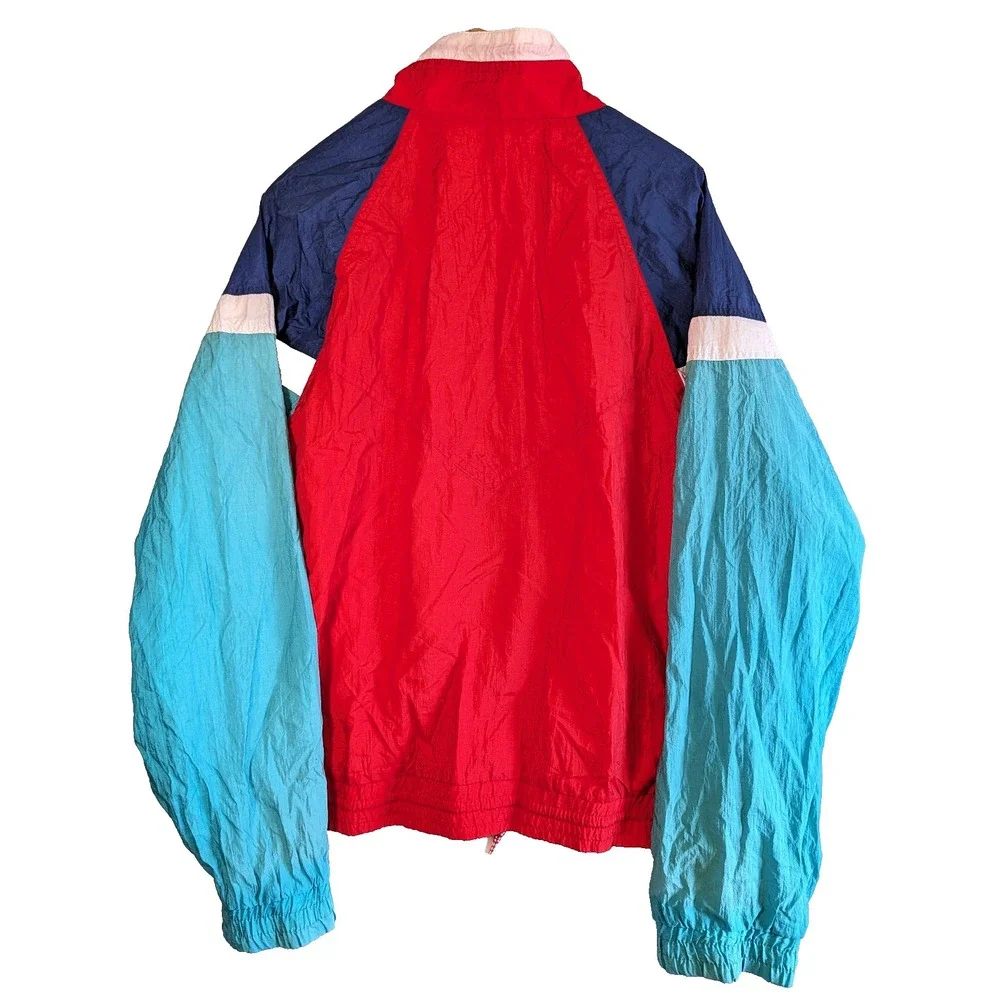 Members Only Sport XL Red White Blue Full Zip Lined Windbreaker Y2k 90's
